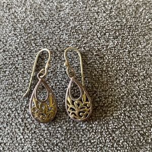 Silver and gold tone earrings